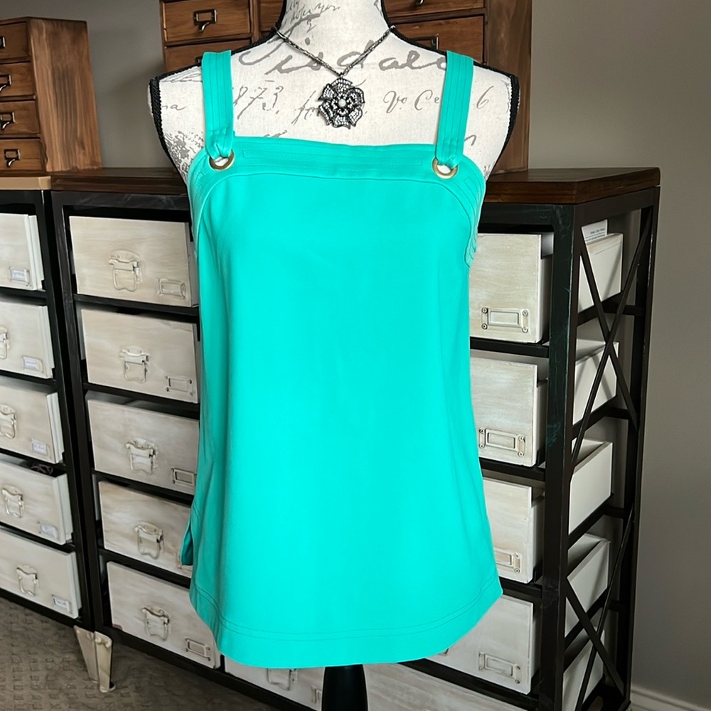 Trina Turk Green Blue Tank Blouse Sz S